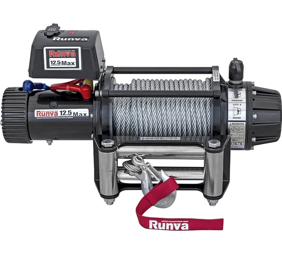 Изображение товара Лебёдка автомобильная электрическая Runva 12V 12500 lbs 5670 кг MAX влагозащищенная, стальной трос EWB12500MAXS