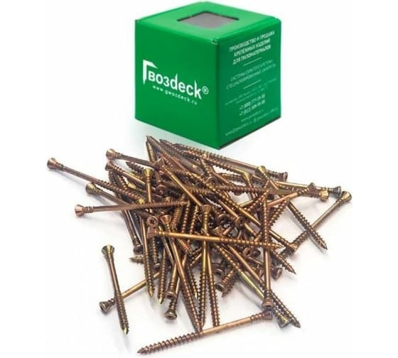 Изображение товара Саморез Гвозdeck Для пола Gwozdeck Потайной 3.5х55 Torx10 Упаковка 200шт 20413555YETXWG3