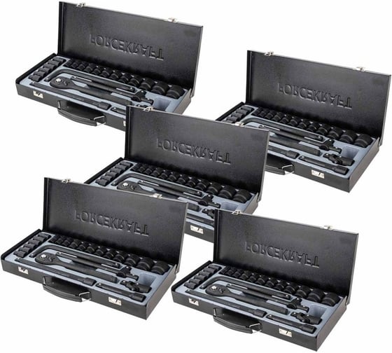 Изображение товара Набор инструментов Forcekraft (5 комплектов) 24пр. 1/2''(6гр.)(8-32мм) FK-4245B-5MPB ( 5 K-T )(58571) FK-4245B-5MPB / 5 K-T /(58571)