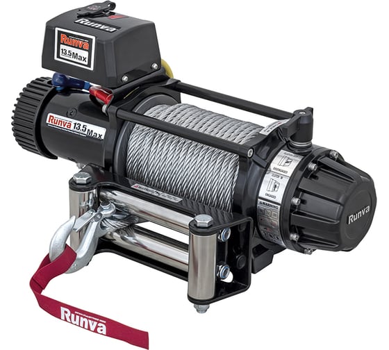 Изображение товара Лебёдка автомобильная электрическая Runva 12V 13500 lbs 6136 кг MAX влагозащищенная, стальной трос EWB13500MAXS