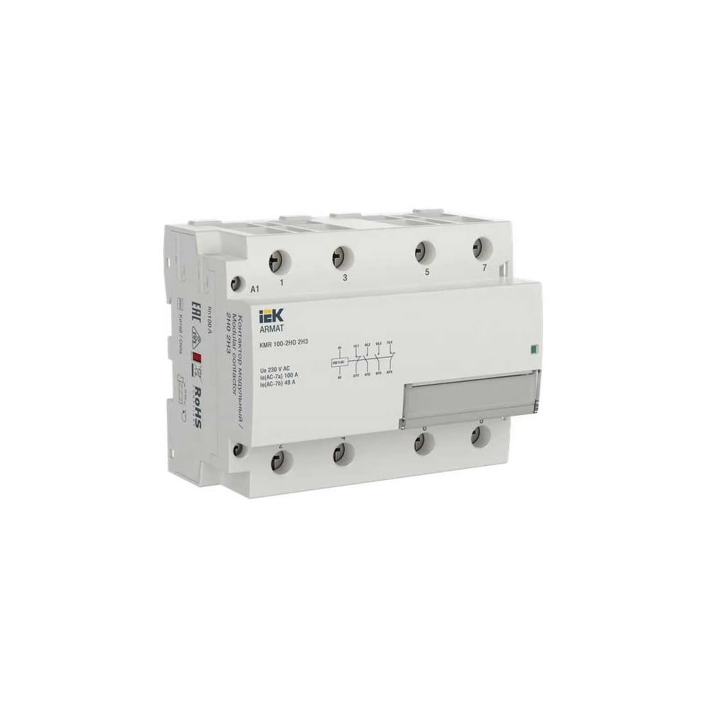 Изображение товара Контактор модульный IEK ARMAT KMR 100А 230В AC 2НО 2НЗ AR-KMR10-100-22-230