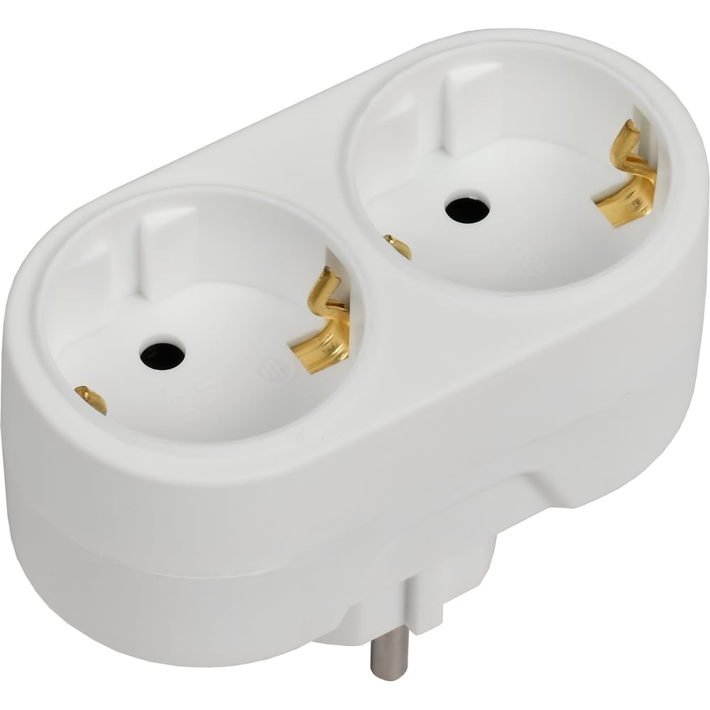 Изображение товара Тройник ИЭК Т-01/02 2 розетки с заземлением IP20 белый