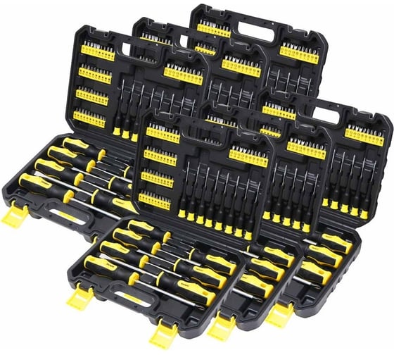 Изображение товара Набор инструментов WMC TOOLS (6 комплектов) 65 пр (отвертки,биты с битодержателем, отвертки ювелирные) в кейсе WMC-1065 ( 6 K-T )(58582) WMC-1065 / 6 K-T /(58582)