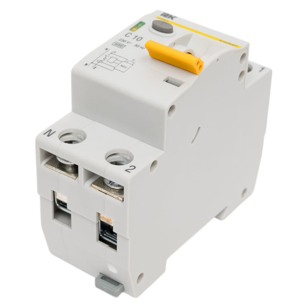 Изображение товара Автоматический выключатель IEK KARAT 1P+N 10A IP20 модульный KA-DP11-1-010-C