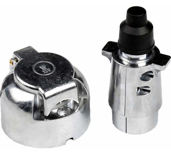 Изображение товара Металлический разъем для прицепа в сборе Вымпел 7 контактов, вилка + розетка 5193