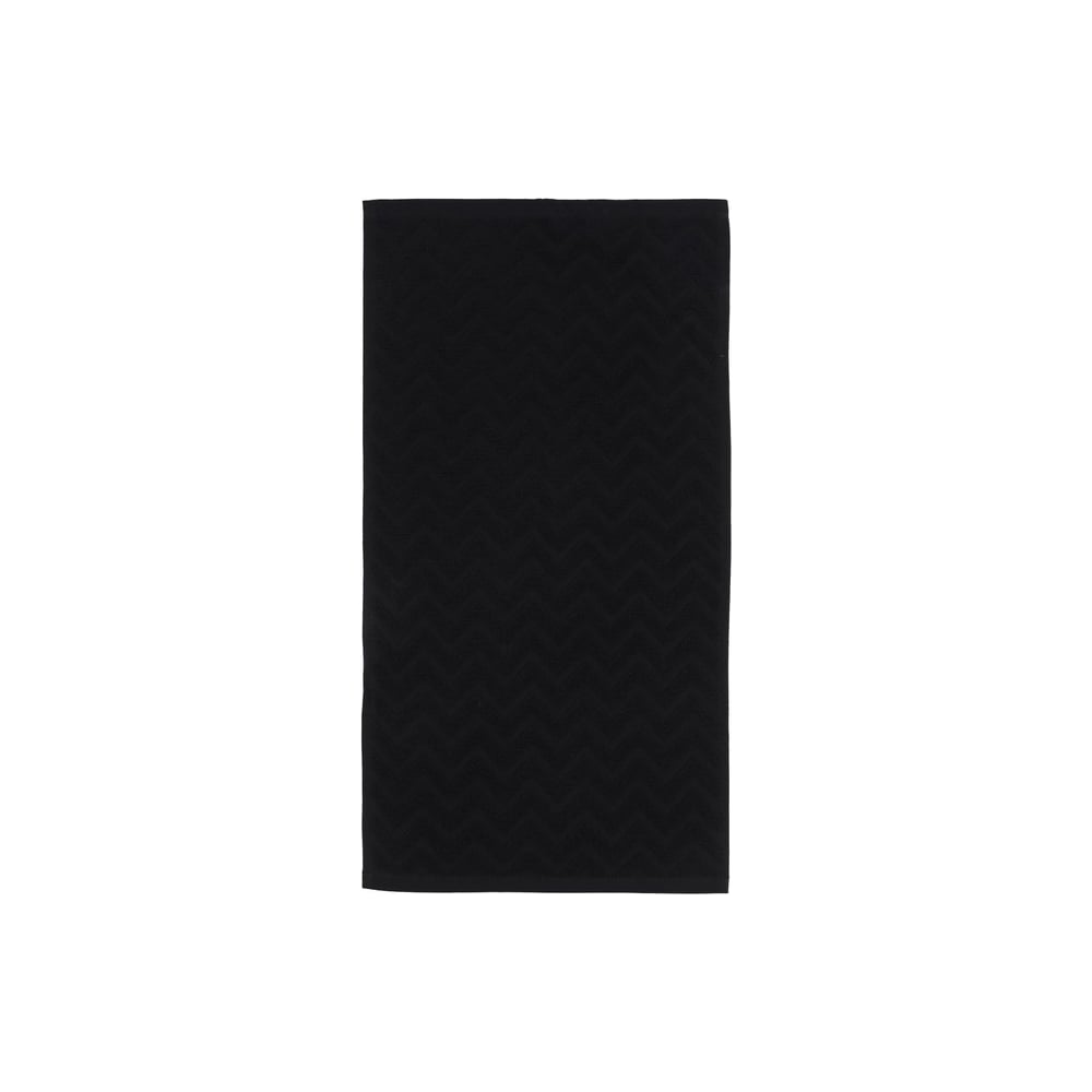 Изображение товара Полотенце махровое LoveLife Zig-Zag 50x90 см, черный, 100% хлопок, 450 гр/м2 9097555