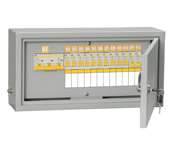 Изображение товара Щит IEK ОЩВ-12/ОБЩ-3-100-12-0 ВВ100А, 12x16А, IP31, ИЭК MSM10-3N-100-12-31