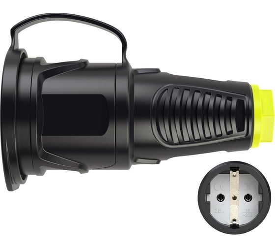 Изображение товара Кабельная розетка PCE 16A 220V 2P+E IP54 корпус крышка черный, маркер желтый 2511-she