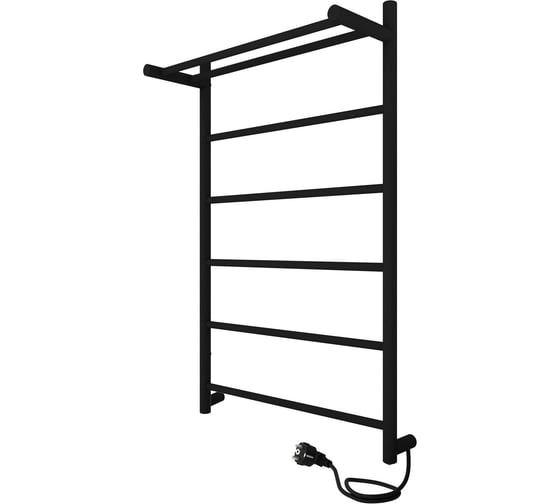 Изображение товара Полотенцесушитель INDIGO Line electro с полкой, 80/50, (скр.монтаж, унив.подкл.R/L, черный муар) LСLE80-50BRPR