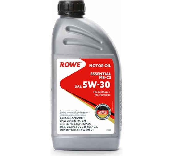Изображение товара Моторное масло для легкового транспорта Rowe ESSENTIAL SAE 5W-30 MS-C3 20364-177-2A