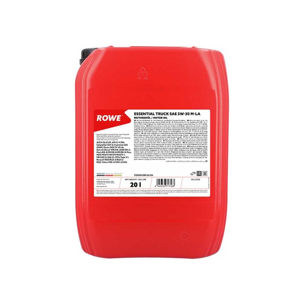 Изображение товара Моторное масло Rowe ESSENTIAL TRUCK SAE 5W-30 для дизельных и грузовых двигателей