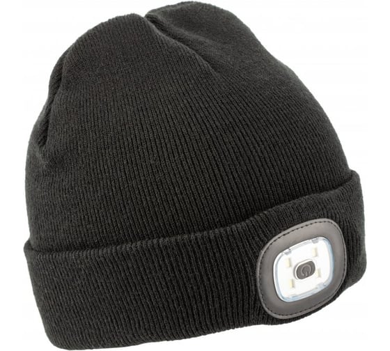 Изображение товара Шапка со светодиодным фонариком HOEGERT TECHNIK ОТТО черная, универсальный размер HT5K486