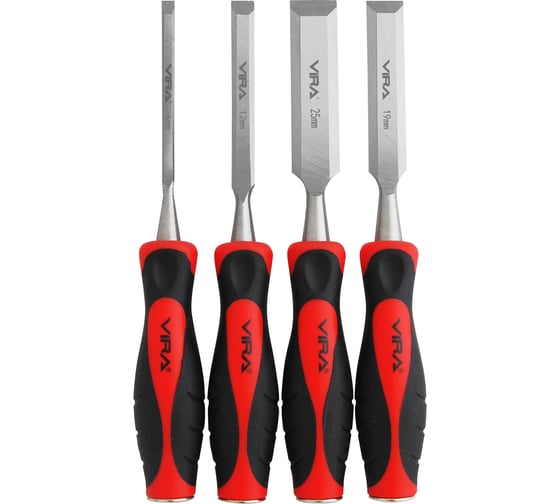 Изображение товара Набор плоских стамесок VIRA 4 шт: 6, 12, 19, 25 мм. 811044