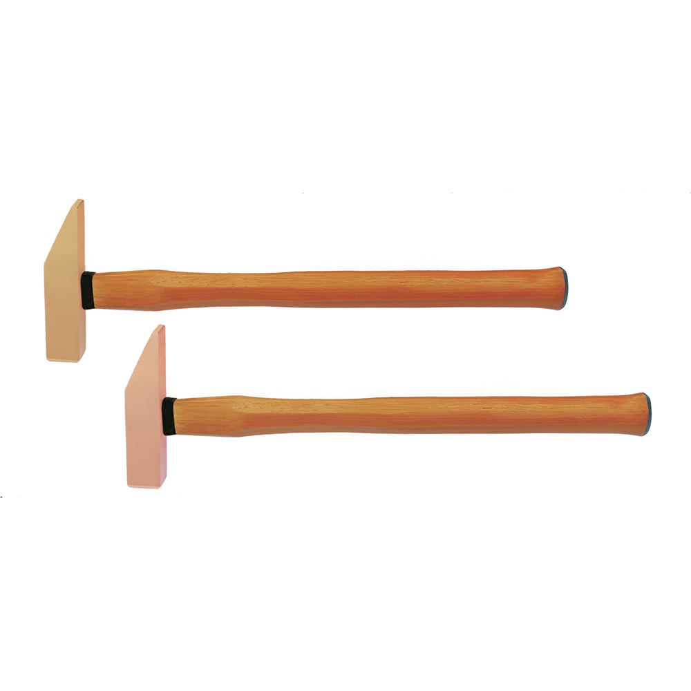 Изображение товара Молоток слесарный HORTZ квадратный боек, 0.5кг, латунь, рукоятка дерево искробезопасный 1095259