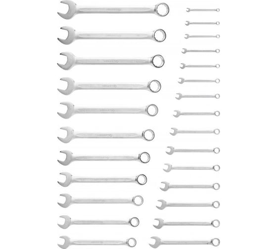 Изображение товара Набор комбинированных ключей HOEGERT TECHNIK 6-32 мм, 26 шт., сталь CrV, DIN 3113 в сумке с подвесом HT1W496-1