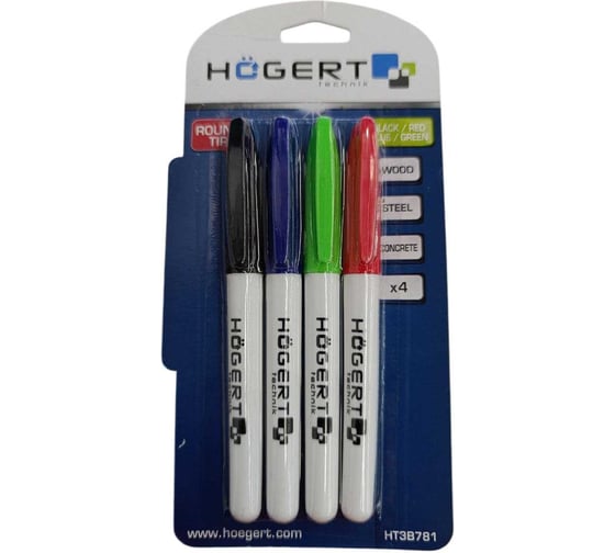 Изображение товара Набор перманентных маркеров HOEGERT TECHNIK 4 шт. HT3B781
