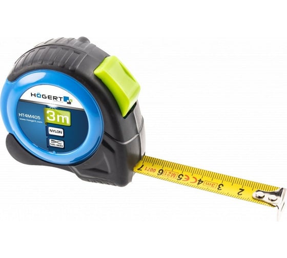 Изображение товара Рулетка с катушкой HOEGERT TECHNIK 3 м, 16 мм, нейлон 2-сторонняя HT4M405