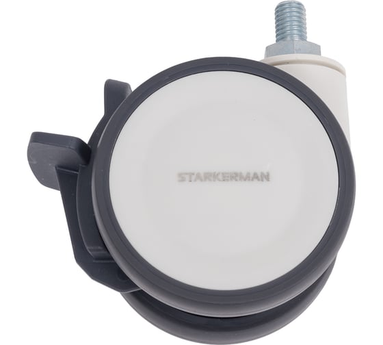 Изображение товара Колесная опора с резьбовым стержнем и тормозом Inford D12 TPAA 075 T1B22 RAL 9002