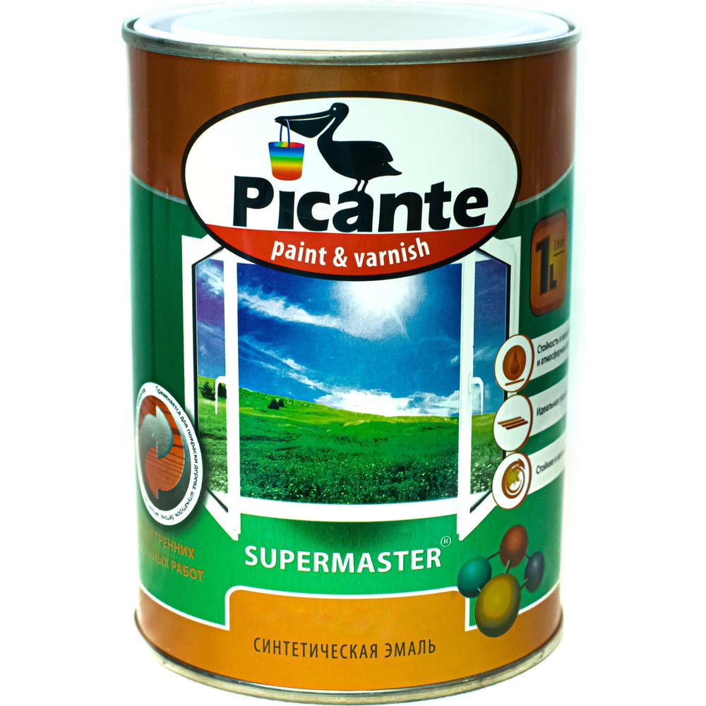 фото Глянцевая эмаль picante supermaster эконом ral 0010 темно-коричневая 0,75кг 10390-0010.bb