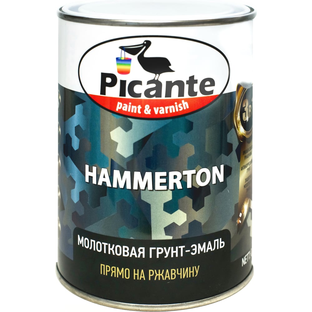фото Молотковая эмаль picante hammerton 6005 темно-зеленая 0,75кг 10420-6005.bb