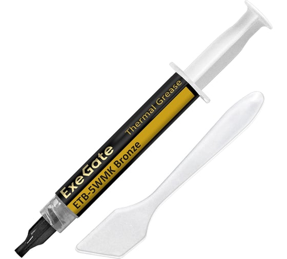 Изображение товара Термопаста ETB-5WMK Bronze 4.9 Вт/(м·К), 3 г, шприц с лопаткой ExeGate 293375