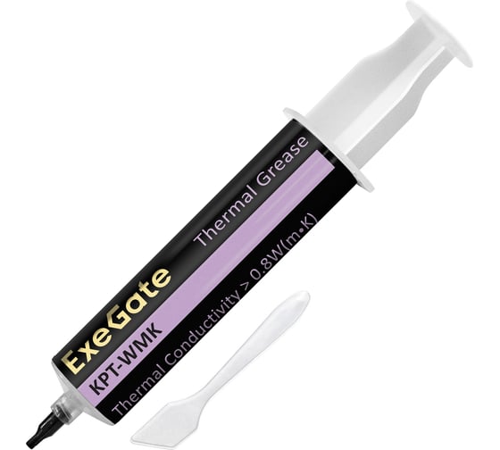 Изображение товара Термопаста KPT-WMK 0.8 Вт/(м·К), 50 г, шприц с лопаткой ExeGate 293381