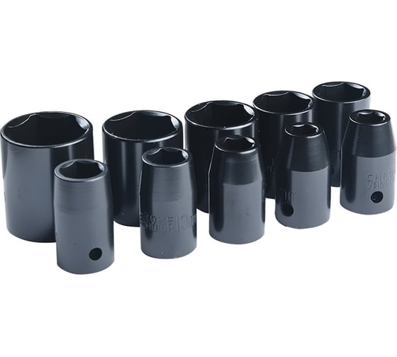 Изображение товара Набор торцевых головок (10 шт; 9-27 мм; 1/2") для гайковертов IW 580_IW 720_IW 900 FUBAG 160101