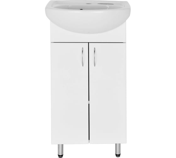 Изображение товара Напольная тумба с раковиной в ванную комнату, ORANGE белый глянец Роса Ro-45TUW+RA