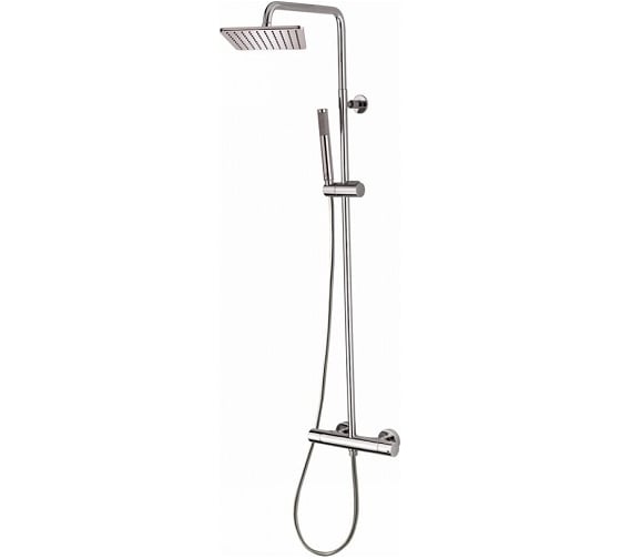 Изображение товара Душевая система Bossini Cosmo термостат, стойка с верхним поворотным душем 230x230 мм, с ручным душем, хром L10103.030