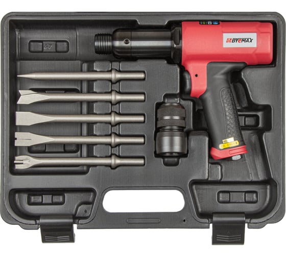 Изображение товара Пневмозубило BYEMAX в наборе с зубилами, 2700 уд/мин, боек D22xL92, 15.2 Дж BM-128RK
