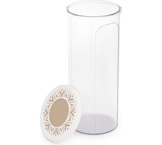 Изображение товара Банка для хранения сыпучих продуктов ЗПИ "Альтернатива" "Эстетика" 2,2л круглая (бело-бежевый) М8733