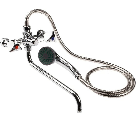 Изображение товара Смеситель для ванны Сантаком ЗП Люсия мет.шланг, кер. 276108с