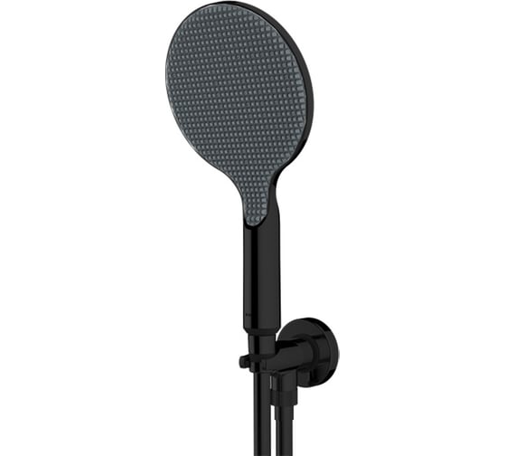 Изображение товара Душ ручной Bossini Apice 140 мм с водорозеткой скрытого монтажа и держателем, шланг Cromolux 1500 мм 1/2, черный матовый CE3002C.073