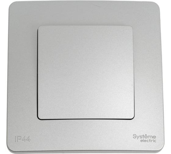 Изображение товара Переключатель Systeme Electric Blanca скрытая установка Алюминий 1 клавишный IP44 (сх.6), 10A, 250В BLNVS410603