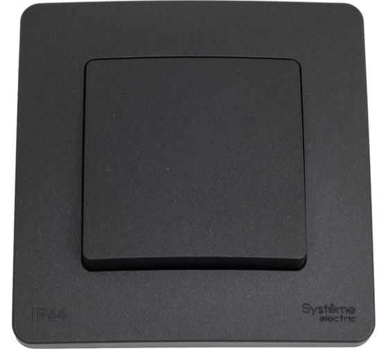 Изображение товара Переключатель Systeme Electric Blanca скрытая установка Антрацит 1 клавишный IP44 (сх.6), 10A, 250В BLNVS410606