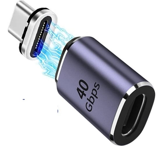 Изображение товара Магнитный адаптер PALMEXX USB-C 4.0, PD100W, 8K/60Hz, 40Gbps, прямой PX/ADP-USB40-MGNT-02