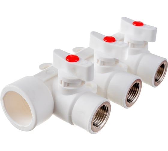 Изображение товара Коллектор с шаровыми кранами LAMMIN PPR ВР 32х1/2х3 Lm31082315032