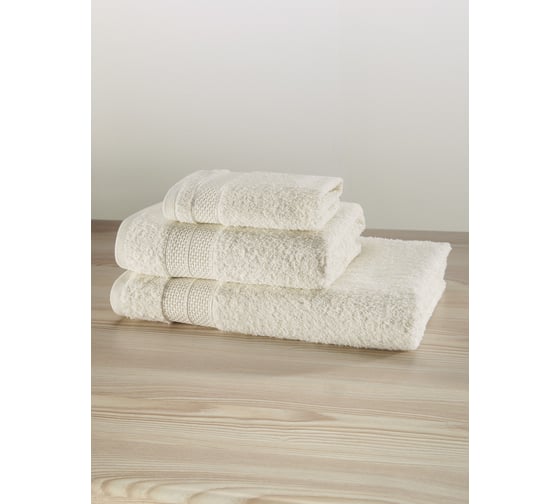 Изображение товара Полотенца махровые Guten Morgen Аликанте, Молочный (30x50 см, 50x100 см, 70x140 см) НПМ-АлМл-30-50-70