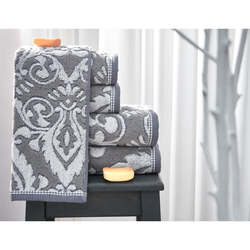 Изображение товара Полотенце махровое Guten Morgen Адажио 70x130 см серое хлопок 100%