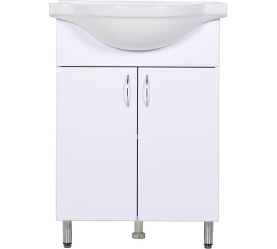 Изображение товара Напольная тумба с раковиной для ванной ORANGE Роса белый глянец Ro-60TUW+RA
