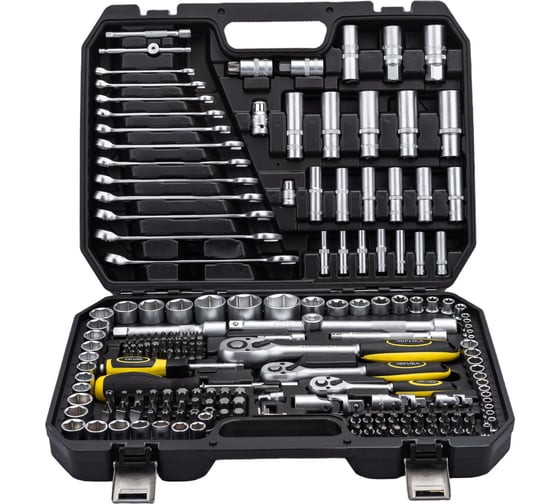 Изображение товара Набор инструмента Эврика 1 2" 1 4" 3 8"DR 6-гранный 216пр. ER-80216 806612