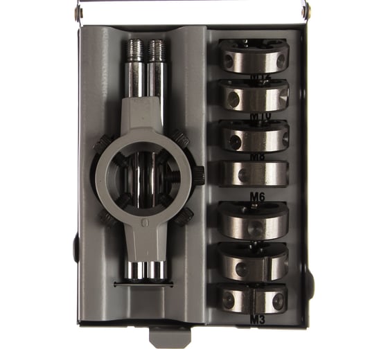 Изображение товара Набор круглых ручных плашек Thorvik D-COMBO М3-М12, HSS, 8 предметов MDS8 52885