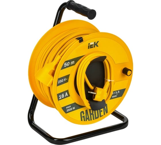 Изображение товара Катушка IEK GARDEN УК50 1 место 2P+PE 3x1,5мм2 50м GD-KP20-16-01-50