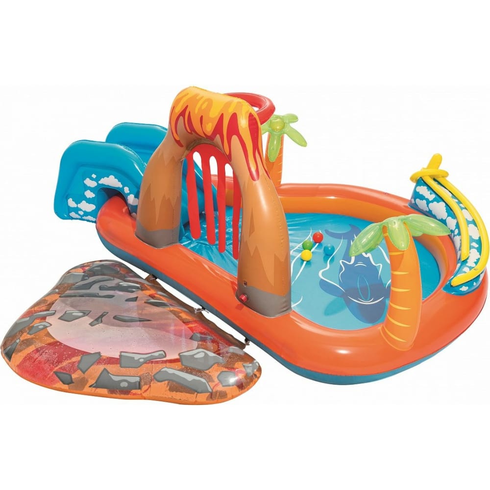 Купить Детский игровой бассейн BestWay, Вулкан, надувной басейн, разноцветный, винил
