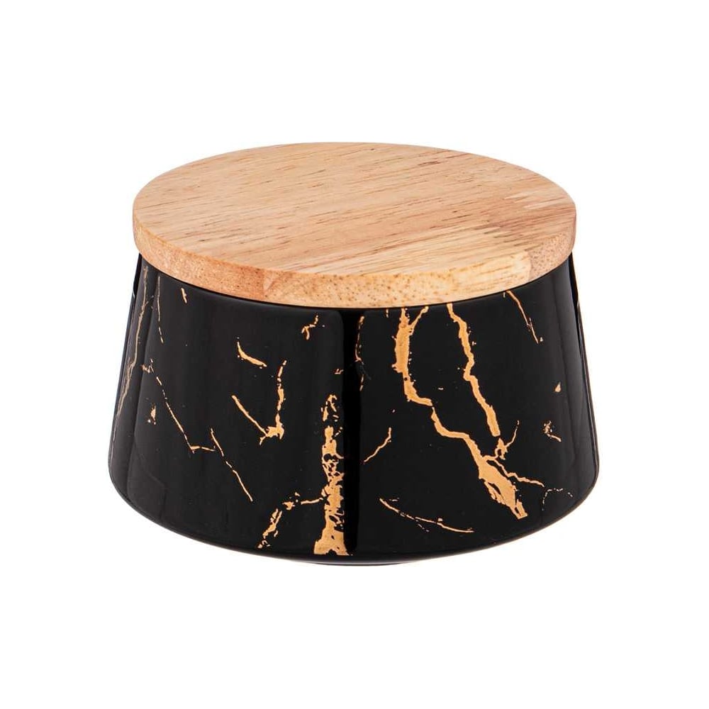 Изображение товара Стильная банка с крышкой Lefard fantasy 300 мл черная мрамор