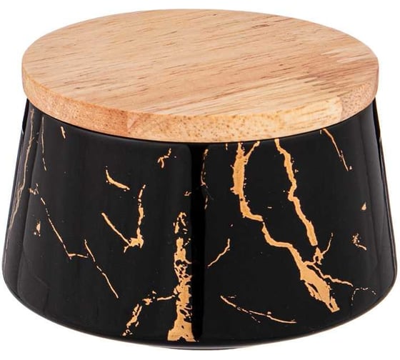 Изображение товара Банка с деревянной крышкой Lefard fantasy 10,5x6,5 см 300 мл черная 42-338