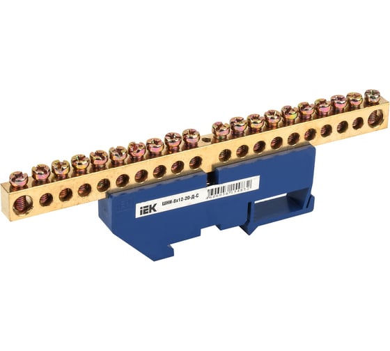 Изображение товара Нулевая шина на DIN-изоляторе IEK ШНИ-8x12-20-Д-С, ИЭК YNN10-812-20D-K07