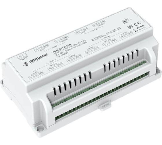 Изображение товара Сплиттер INTELLIGENT ARLIGHT SMART-DMX512-306-72-DIN IARL, IP20 Метал 1шт 038937