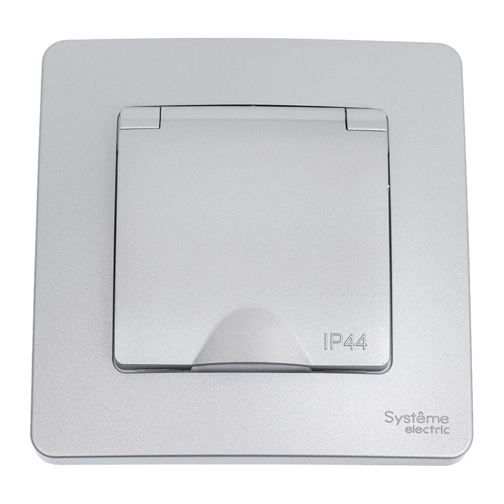 Изображение товара Розетка Systeme Electric Blanca скрытая установка алюминий IP44 16А 250В