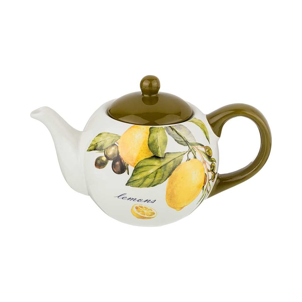 Изображение товара Чайник Agness лемон три 900 мл керамический с рисунком